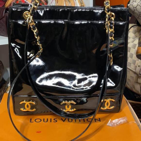 CHANEL Handbags - Chanel Triple CC Patent Leather Tote Bag